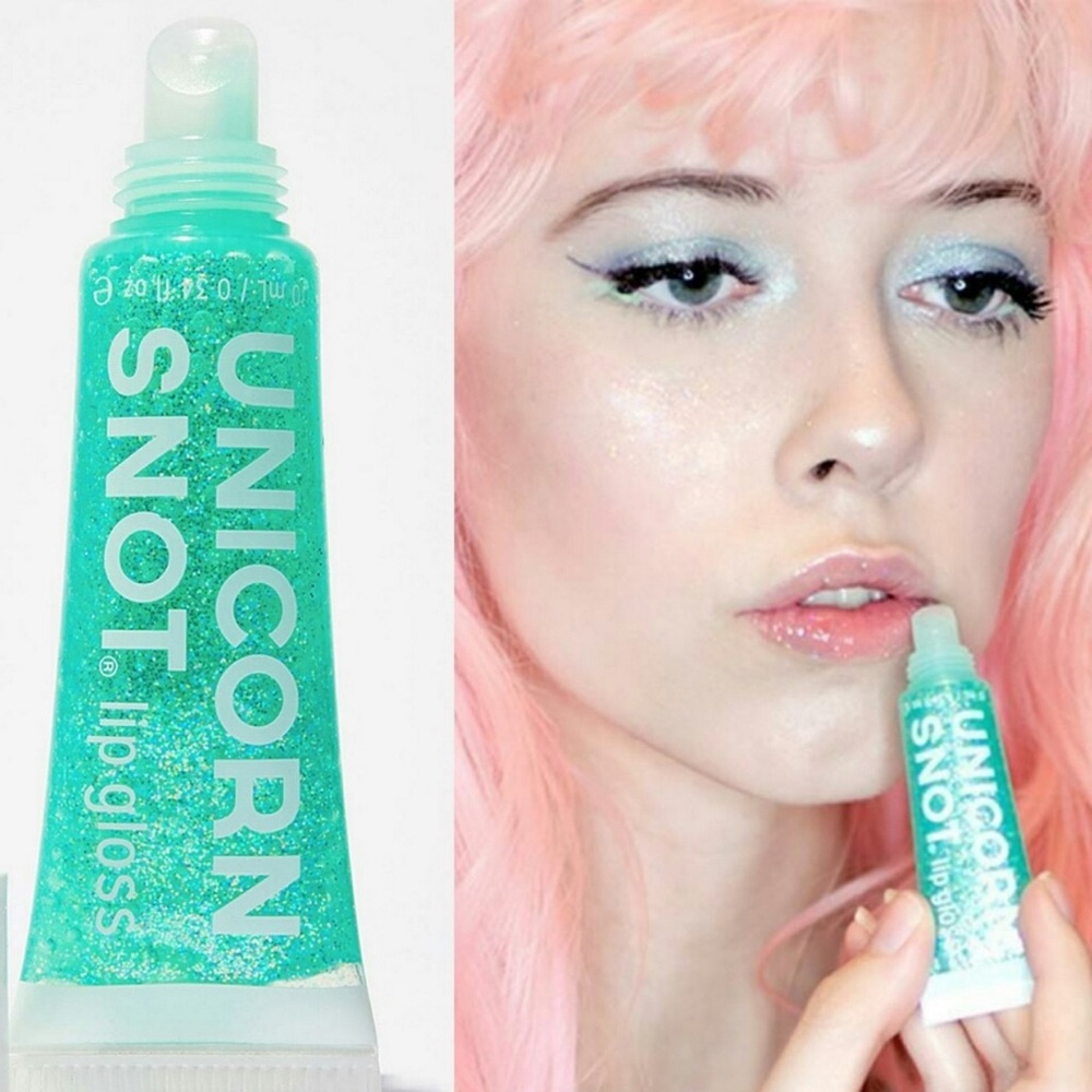 UNICORN SNOT Lip Gloss Aqua Green Holographic 1oz